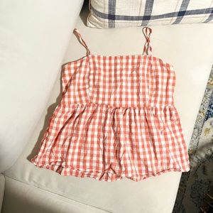 Gingham Peplum Top (S)
